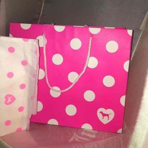 Victoria's Secret PINK Dog Polka Dot Gift Bag + Tissue